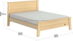 Cama de plataforma de madera maciza minimalista moderna para niños, muebles de dormitorio de Color Natural para apartamento, Villa, escuela, Hospital, Hotel - Product Image 2