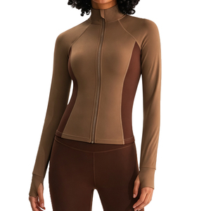 Giacca da Yoga da Donna all'Ingrosso, Vestibilità Slim, Colore Unito, Collo Alto, Top da Corsa in Nylon Traspirante e Anti-umidità 225G Huntsman - Product Image 5