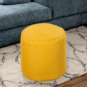 Orange Modern Round Kids Pouf Velvet Ottoman Waterproof Bedroom Bench with Removable <strong>Storage</strong> Hotels Trellis Fabric <strong>Foot</strong> <strong>Stool</strong> - Product Image 3