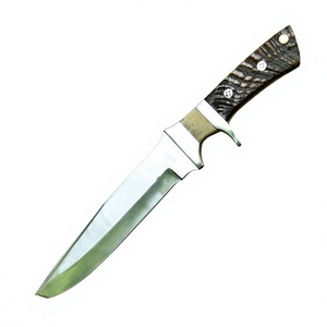 Couteau Bowie de chasse et de camping avec lame dentelée en cuir, pour usage extérieur et camping, couteaux Bowie personnalisables à vendre à bas prix - Product Image 1