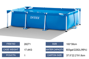 <span class=keywords><strong>INTEX</strong></span> 28271 2.6M X 1.6M X 0.65M dikdörtgen çerçeve havuzu büyük METAL çerçeve arka bahçesinde yüzme havuzu - Product Image 2