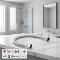 Selang Air Minum Standar untuk Dapur & Kamar Mandi, Selang Fleksibel Stainless Steel Berlapis Kawat, Garansi 20 Tahun