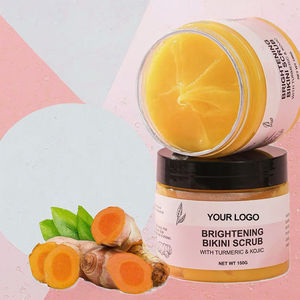 Private Label Herbal Cream Bikini Area <b>Body</b> <b>Scrub</b> Exfoliator & Whitening Kojic Acid Turmeric for Women All Skin Types - Product Image 3
