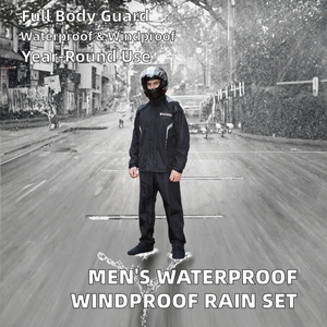 Conjunto de Pantalones y Chaqueta Impermeables y Cortavientos para Motociclistas, 100% Poliéster, Protección Completa del Cuerpo contra Lluvia Intensa - Product Image 2
