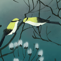 Klassische Lotus-Vogel-Wandtapete Wasserfeste Antistatische 54 Zoll Museumstapete aus PVC-Vinyl