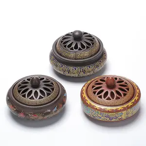Rückfluss-Aromatherapie-Ofen Keramik dekorative Spule Halter Räuchertablette Räucherbrenner
