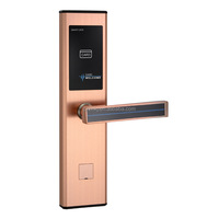 Sistema de Software de Gestión de Cerraduras para Hoteles con Puertas de Madera y Acero Inoxidable, con WiFi en la Nube, Tarjetas de Acceso RFID Plateadas y Doradas