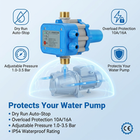 Interrupteur de contrôle de pression d'eau automatique intelligent JNN 10A SPDT G1 Bleu Booster IP65 220V pour pompes