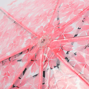Parapluie manuel pliable en trois sections, élégant, transparent, mignon, avec poignée en plastique, diamètre ouvert 95 cm, pour séances photo par temps de pluie, style américain - Product Image 5
