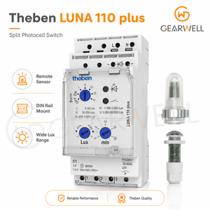 Interrupteur crépusculaire numérique Theben <span class=keywords><strong>LUNA</strong></span> 110 Plus EL sur rail DIN pour l'automatisation de l'éclairage extérieur - Product Image 1