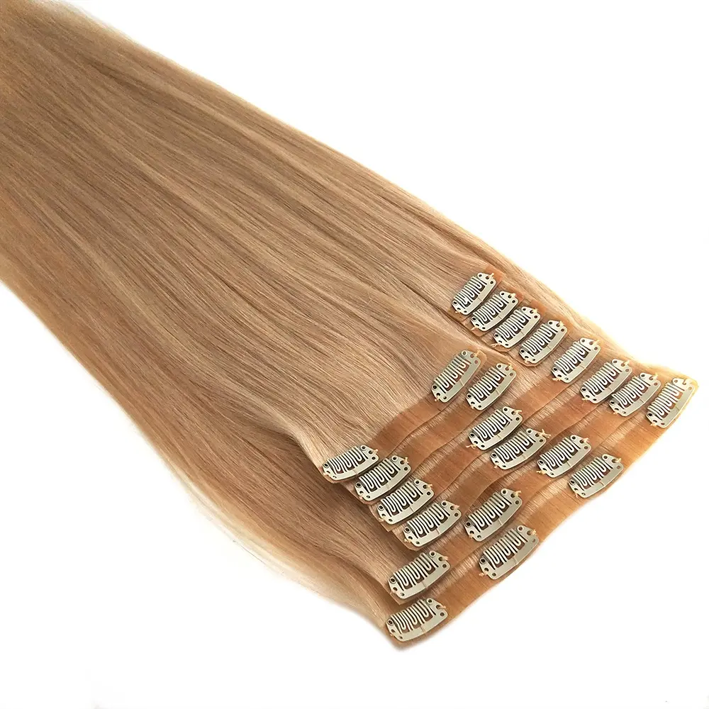 10A Bất Remy Liền Mạch Dày Clip Trong 100% Phần Mở Rộng Tóc Người Tự Nhiên 16 Clips 160G Full Head Brazil Thẳng