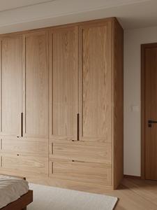 خزانة ملابس مدمجة من خشب البلوط - تصميم بسيط على الطراز الاسكندنافي مع مقابض مدمجة لغرفة النوم - Product Image 4