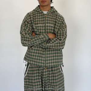 Conjunto Deportivo Personalizado con Sudadera con Capucha y Cremallera Reflectante de 3 m y Pantalones Holgados, Estilo Vintage, Holgado, para Hombre, Conjunto Deportivo para Correr - Product Image 4