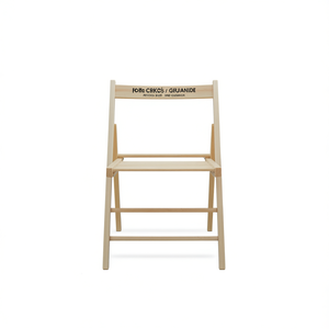 Chaise pliante Pohj Crkos en bois naturel, chaise de jardin d'extérieur, chaise de camping, style rustique, design en bois massif - Product Image 1