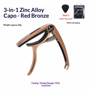 Capo pour <span class=keywords><strong>guitare</strong></span> folk trois-en-un en alliage de zinc, plectre pour <span class=keywords><strong>guitare</strong></span> électrique et acoustique, accessoires d'instruments de musique - Product Image 5