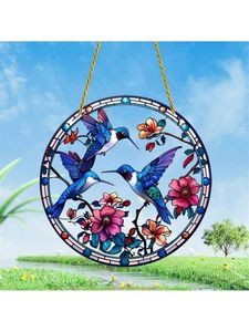 1pc Acrílico Hummingbird Suncatcher, 2D Rodada Janela Pingente de Vitral para Pátio, Jardim, Varanda, Home Decor, Sala, Presente de parede - Product Image 3