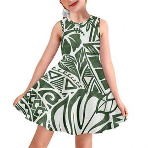 Vêtements pour enfants de style polynésien maori en gros pour filles, robes de fête, 7-8 ans, sans manches, vêtements d'été décontractés, mode - Product Image 1