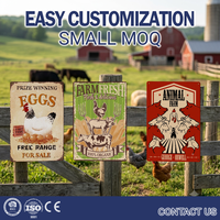Affiche métallique en étain, nouvelle tendance, décor mural de ferme amusant, vente en gros, logo poulet rétro, sublimation pour extérieur, affiche d'art et d'artisanat