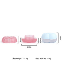 Pot cosmétique en PP rose en forme de fleur mignon de 15 g, emballage pour masque pour les lèvres, pot pour traitement des lèvres