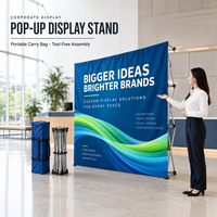 Stand d'exposition économique portable avec impression de logo personnalisée pour petit stand