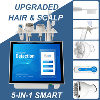Macchina 5-in-1 per la ricrescita dei capelli con analisi AI del cuoio capelluto, massaggiatore elettrico e applicatore di siero per il trattamento della caduta dei capelli