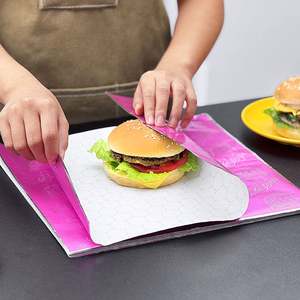 Papier d'emballage personnalisé en aluminium alimentaire, résistant à la graisse, écologique, imperméable, pour hamburger, gâteau, pizza, pain, recyclable - Product Image 6
