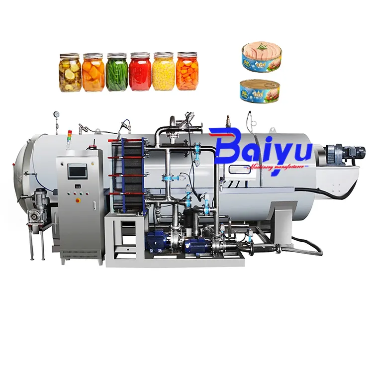 Baiyu High Temperature Retort Pouch Machine Sterilizer Autoclave Sterilizing Food