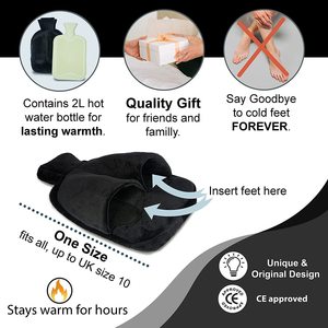 Chauffe-pieds 2L, bouteille d'eau chaude, pantoufles chauffantes, coussin chauffant pour les pieds, adapté aux femmes et aux hommes - Product Image 5