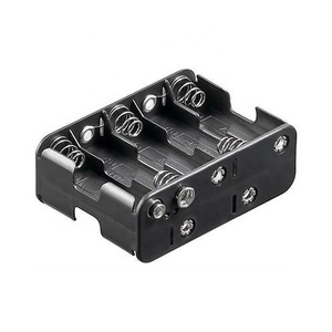 10X1.5V Zwart Plastic Aa UM-3 Batterijhouder Doos Opslag Met Zwart Rood Lood Draad Of 9V Batterij Snap Connector - Product Image 1