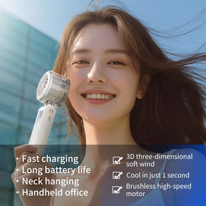 Ventilateur portable rafraîchissant pliable, mini-ventilateur à main rechargeable par USB, 1-100 vitesses, haute vitesse, ventilateur de cou suspendu pour le <span class=keywords><strong>camping</strong></span> et les activités de plein air - Product Image 5