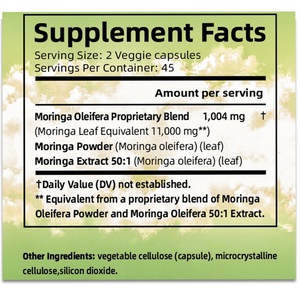 Capsules de Moringa pour améliorer le teint et favoriser un vieillissement sain, complément de Moringa, 90 capsules - Product Image 4