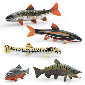 Modelos <span class=keywords><strong>de</strong></span> Peces <span class=keywords><strong>Marinos</strong></span> Simulados, Char Ártico, Salmón, Piranha, Colección <span class=keywords><strong>de</strong></span> Vida Acuática - Product Image 1
