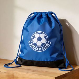 210D 420D Eco Polyester Silk-screen Printed Customized Color & Design <b>Drawstring</b> <b>Backpack</b> Promotional Sport Blank Bag - Product Image 1