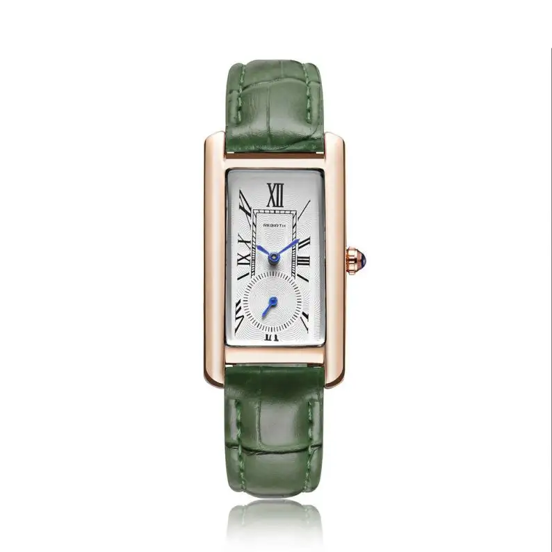 REBIRTH 109 wholesale made in china lady quartz watch latest Leather band rectangle analog display Simple Leisure watch design