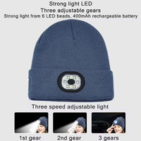 Auriculares inalámbricos LED para deportes al aire libre, gorro de punto, auriculares Bluetooth 5,0, altavoces estéreo, gorra con luz LED, auriculares inteligentes con micrófono