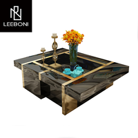 Table basse carrée élégante en MDF Meubles de salon de style classique italien