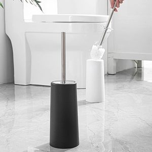 Brosse de cuvette de toilette moderne à long manche <span class=keywords><strong>pas</strong></span> <span class=keywords><strong>cher</strong></span> salle de bain brosse de toilette et support ensemble de porte-brosse de toilette noir - Product Image 2