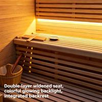 Sauna extérieur en bois massif imperméable Alphas avec poêle électrique 6 kW, sièges double couche pour jardin, cour arrière et spa à domicile