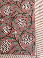Nappe imprimée à la main motif floral en coton, style rustique, cadeau de pendaison de crémaillère, prix de gros