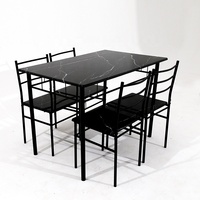 Ensemble de meubles de salle à manger en bois européen convertible de luxe, table rectangulaire 4 places, 6 chaises, table à manger extensible