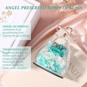 Preserved Rose Forever Flower in Glass Angel Figurines Fresh Flowers for Delivery <b>Prime</b> for Mom Real Roses for Sister Wife - Product Image 6