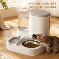 Distributeur automatique de nourriture pour animaux de compagnie en plastique, gravité 2 en 1, pour grands chiens et chats, avec base antidérapante, non électrique, utilisation en intérieur