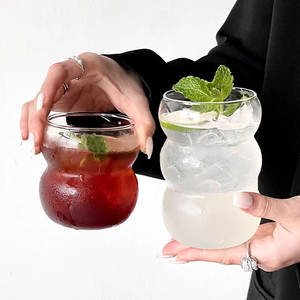 Tasse <span class=keywords><strong>en</strong></span> <span class=keywords><strong>verre</strong></span> créative <span class=keywords><strong>en</strong></span> forme de <span class=keywords><strong>gourde</strong></span> jus de boisson gobelet sans tige <span class=keywords><strong>thé</strong></span> à bulles tasse à café Latte - Product Image 2