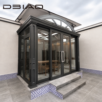 Véranda en aluminium et verre de forme spéciale, design personnalisé, pour patio extérieur et jardin