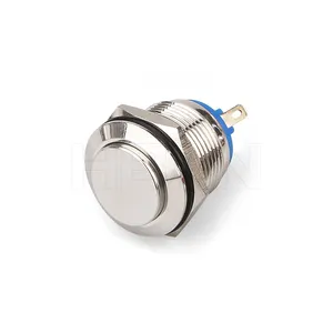 hban high head normally open momentary two pins waterproof 19mm on off push button switch