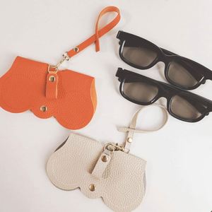 Étui à lunettes rectangulaire en cuir PU souple de haute qualité, portable, avec cadre doré, sac de rangement pour lunettes, élégant et tendance - Product Image 3