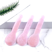 Gua Sha-Piedra Rosa de cuarzo para adelgazar, cucharilla Facial rosa, Gua Sha, conjunto Natural, masajeador de raspado para adelgazar