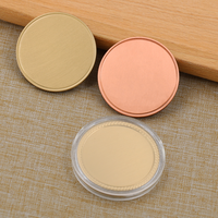 Pièce de monnaie vierge en métal d'acier inoxydable de 40mm personnalisée miroir laiton mat cuivre stock laser graver des pièces de défi vierges pour la gravure