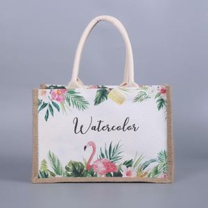 Bolsa de Yute Personalizada al por Mayor, Bolsa de Mano de Arpillera Natural, Bolsa de Compras de Yute Ecológica Reutilizable - Product Image 3