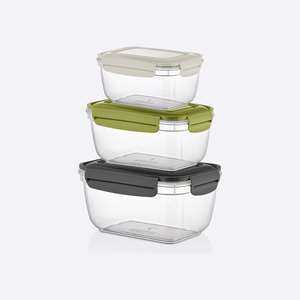 Juego de Recipientes Apilables para Almacenamiento de Alimentos Frigoclick Minimalist PP Injection Fresh Box, 3 Piezas, 550, 1000 y 1800 ml - Product Image 1
